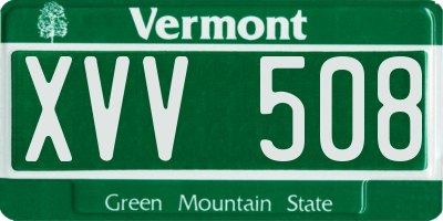 VT license plate XVV508