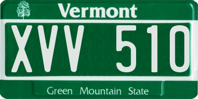 VT license plate XVV510