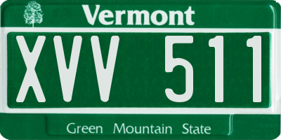 VT license plate XVV511