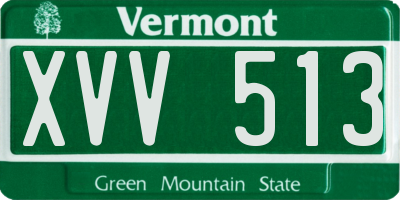 VT license plate XVV513