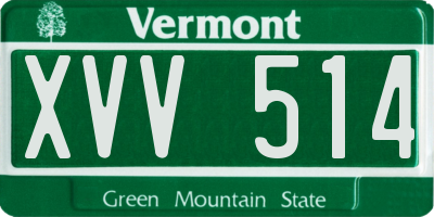 VT license plate XVV514