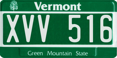 VT license plate XVV516