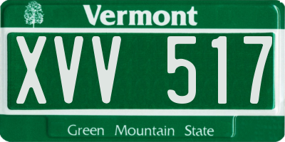 VT license plate XVV517