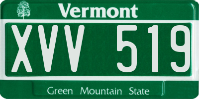 VT license plate XVV519
