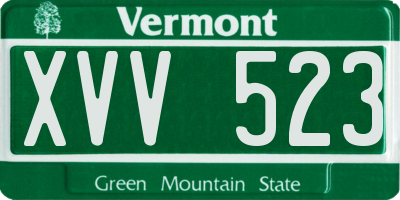 VT license plate XVV523