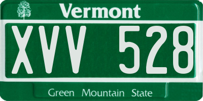 VT license plate XVV528