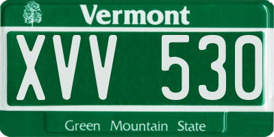 VT license plate XVV530
