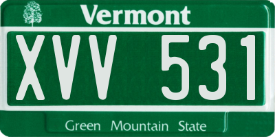 VT license plate XVV531