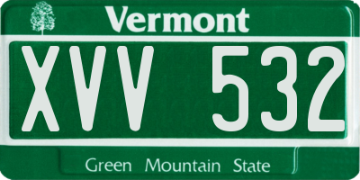 VT license plate XVV532