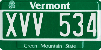 VT license plate XVV534