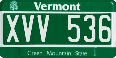 VT license plate XVV536