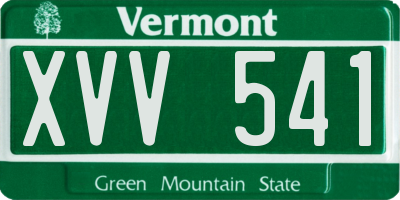 VT license plate XVV541