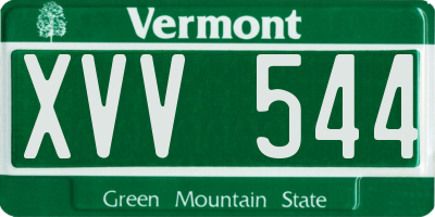 VT license plate XVV544