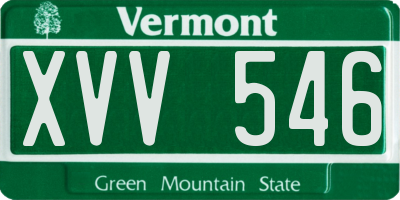 VT license plate XVV546