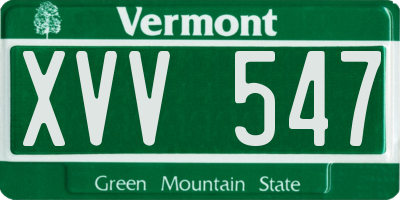 VT license plate XVV547