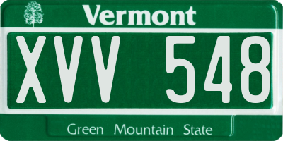 VT license plate XVV548
