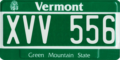 VT license plate XVV556