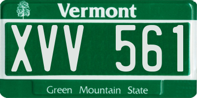 VT license plate XVV561