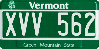 VT license plate XVV562