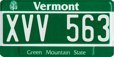 VT license plate XVV563
