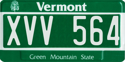 VT license plate XVV564