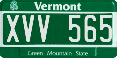VT license plate XVV565