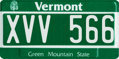 VT license plate XVV566