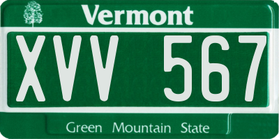 VT license plate XVV567