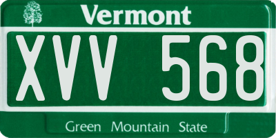 VT license plate XVV568