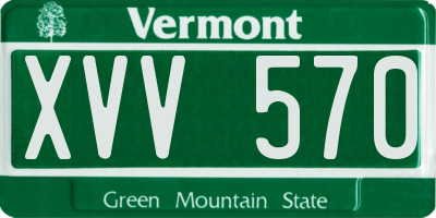 VT license plate XVV570