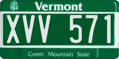 VT license plate XVV571