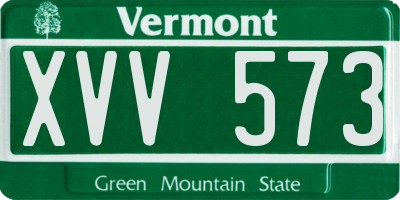 VT license plate XVV573