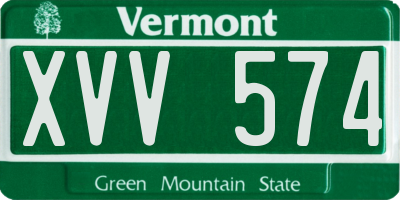 VT license plate XVV574