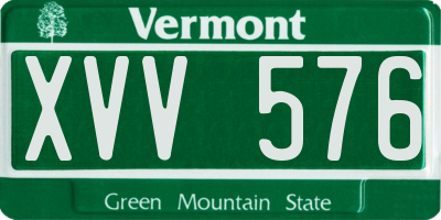 VT license plate XVV576
