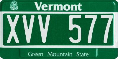 VT license plate XVV577