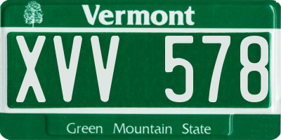 VT license plate XVV578