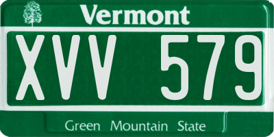 VT license plate XVV579