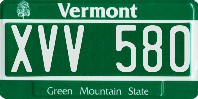 VT license plate XVV580
