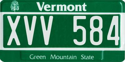 VT license plate XVV584