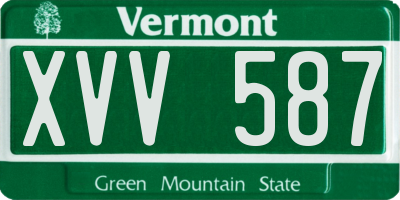 VT license plate XVV587