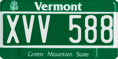 VT license plate XVV588