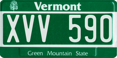 VT license plate XVV590
