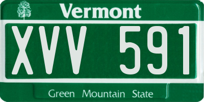 VT license plate XVV591