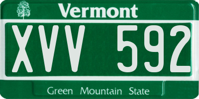 VT license plate XVV592