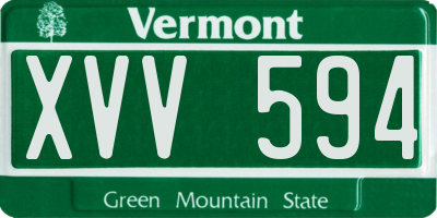VT license plate XVV594
