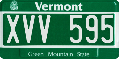 VT license plate XVV595