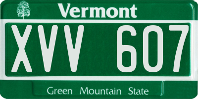 VT license plate XVV607