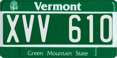 VT license plate XVV610
