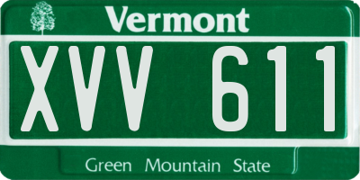 VT license plate XVV611