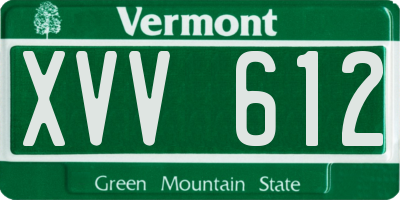 VT license plate XVV612